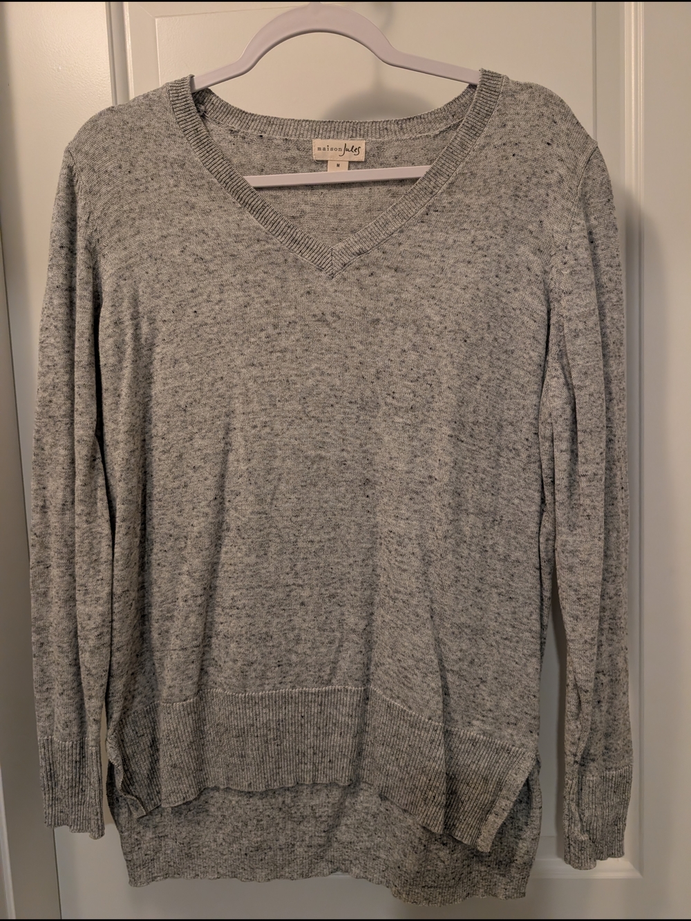 Maison Jules Grey V-Neck Sweater